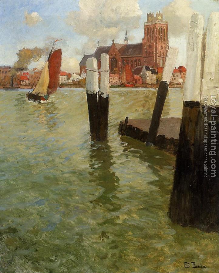 Frits Thaulow : L'Embarcadere, Dordrecht